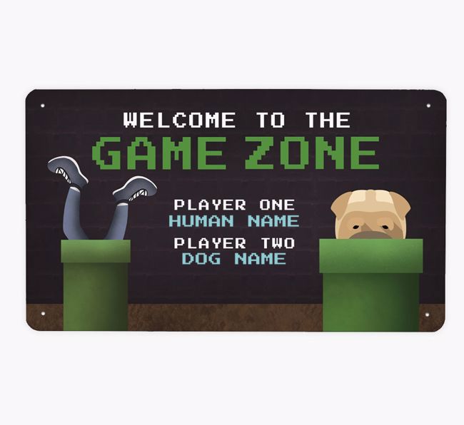 Game Zone: Personalized {breedFullName} Metal Sign